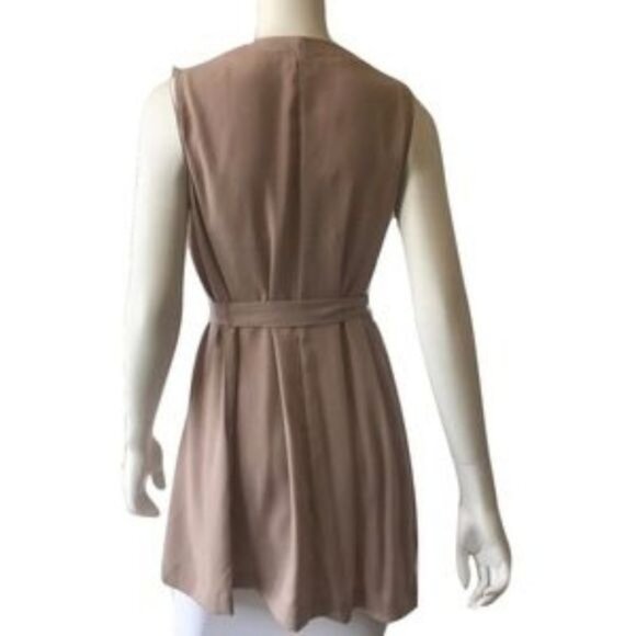 Artisan NY Taupe Sleeveless Wrap Vest With Tie Belt & Draped Detail - Picture 4 of 4